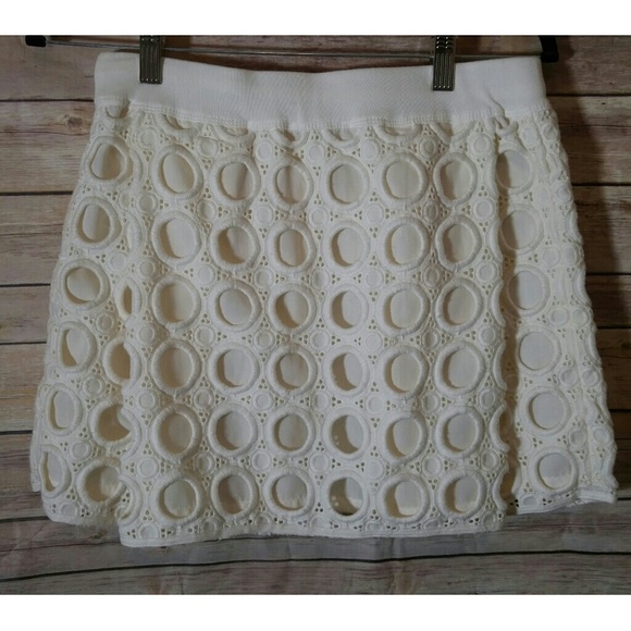 Juicy Couture Cream Circle Eyelet Mini Skirt - Picture 2 of 8